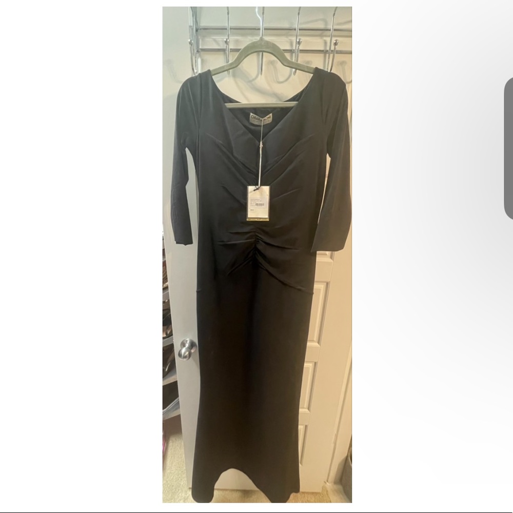 Chiara Boni 3/4 sleeve black Silviana gown